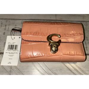 Coach Studio Medium Wallet Light Coral C8523 NWT